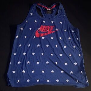 Nike Blue Tank with Red Trim and White Stars